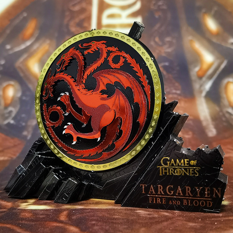 3d立体拼装模型权力的游戏 中文版图版金属拼图 彩色坦格利安徽章