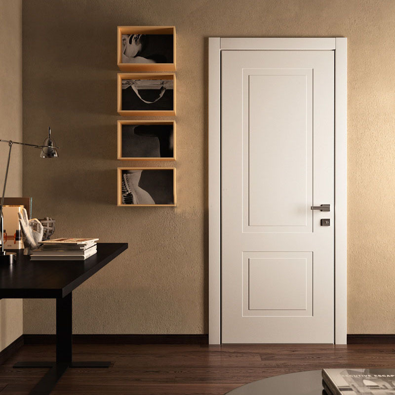 室内卧室套装门木制复合烤漆门现代简约风格加卡带金属条