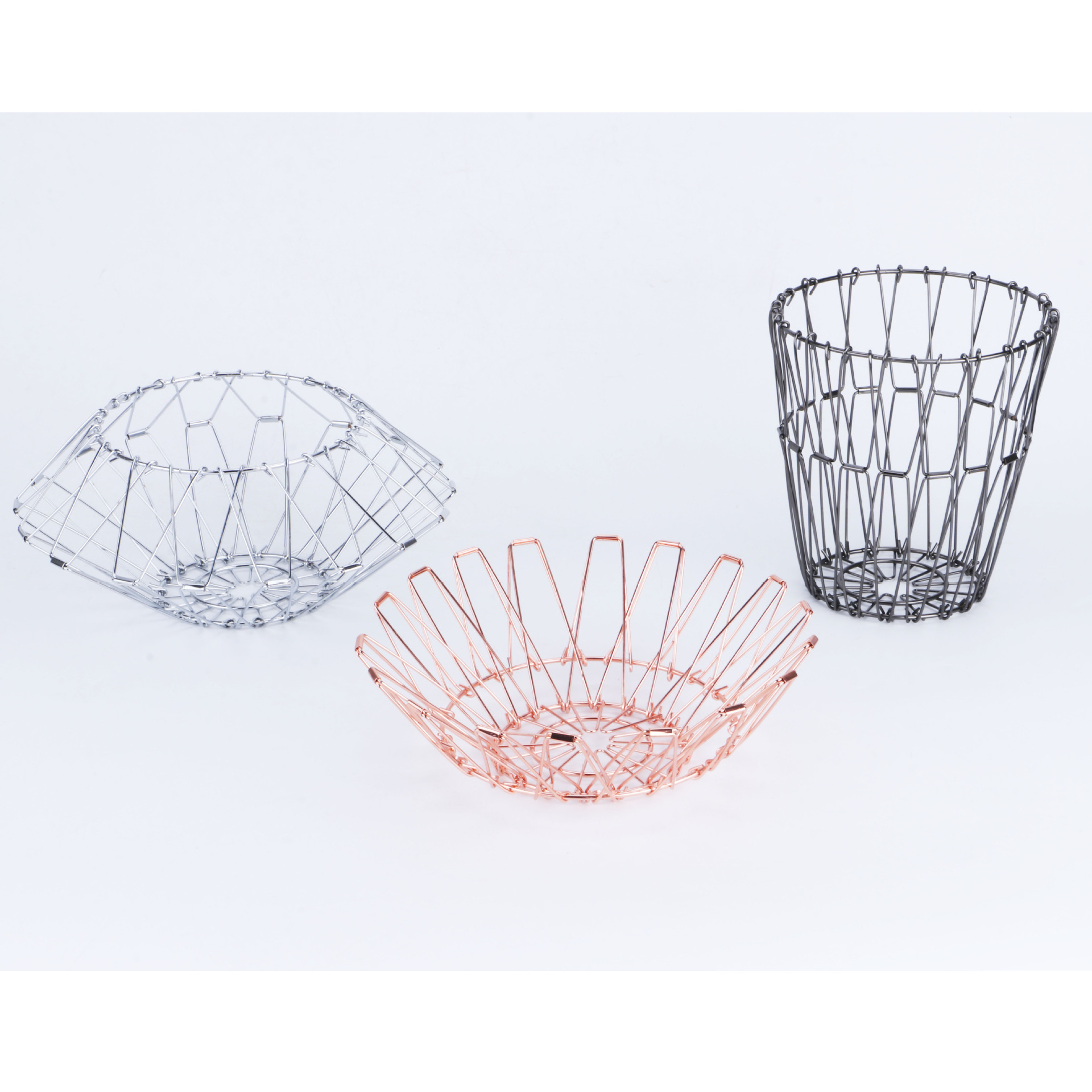 Factory Direct Sales Variety Lampshade Changeable Iron Wire Fruit Basket Retractable Creative Folding Storage Fruit Basket Lampshade Holder
