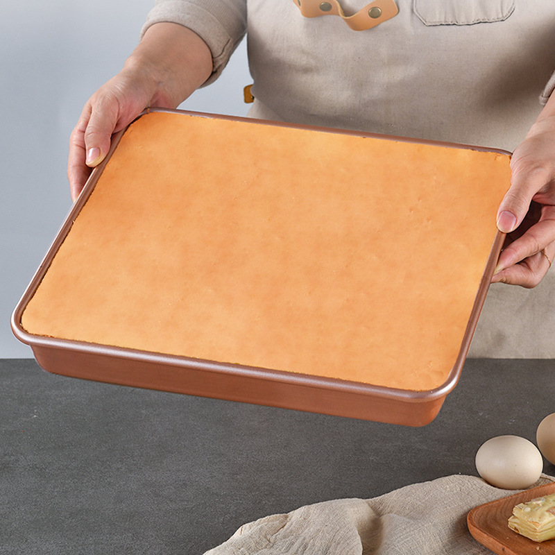 Rectangular Ovenware Carbon Steel Baking Tray Cake Baking Pan Square Household Pizza Grill Gold Baking Pan