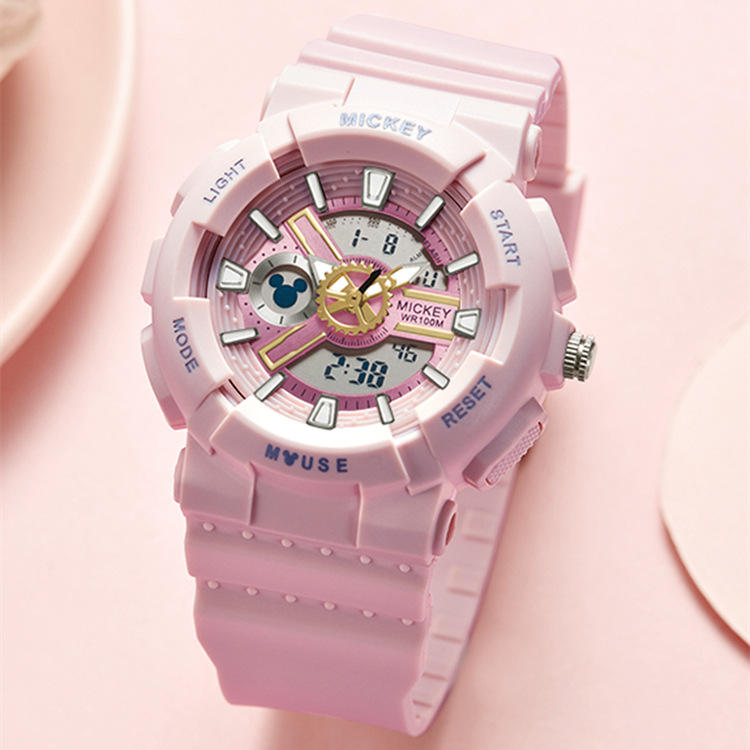 迪士尼手表女简约气质联名独角兽ins风中学生运动防水女生电子表
