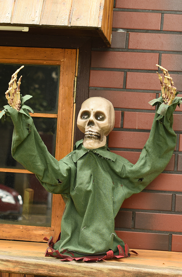 万圣节装饰声控摇摆鬼密室鬼屋装扮道具酒吧恐怖吓人发光骷髅鬼头