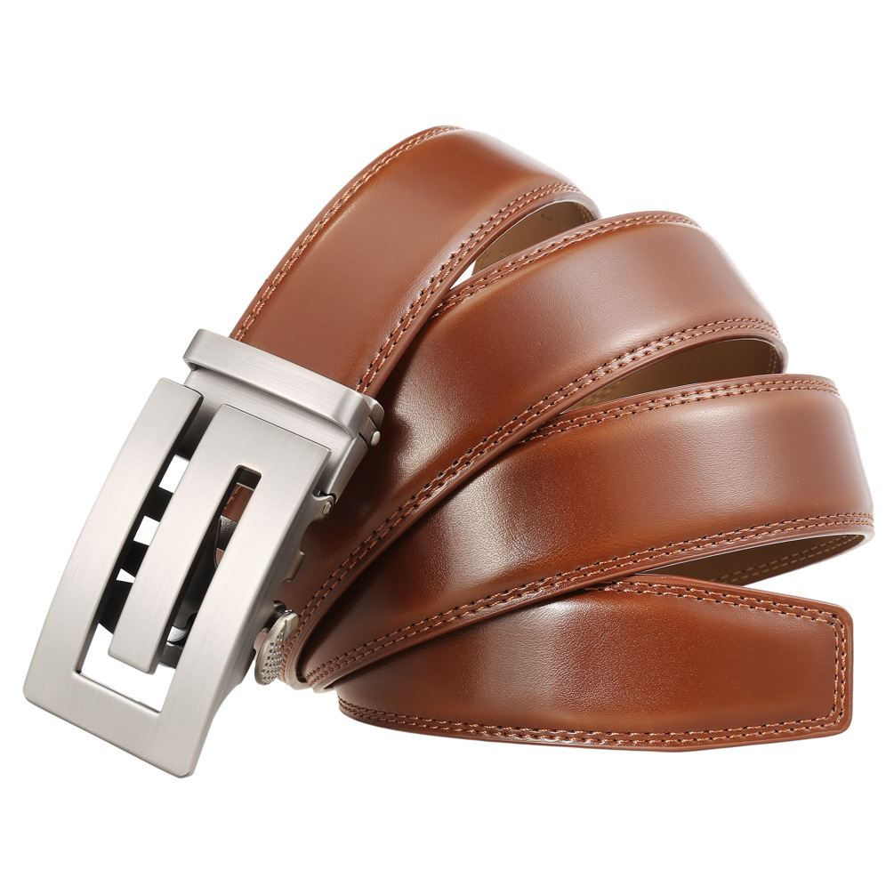 休闲自动扣皮带 男士时尚二层牛皮皮带ly25-1058-2