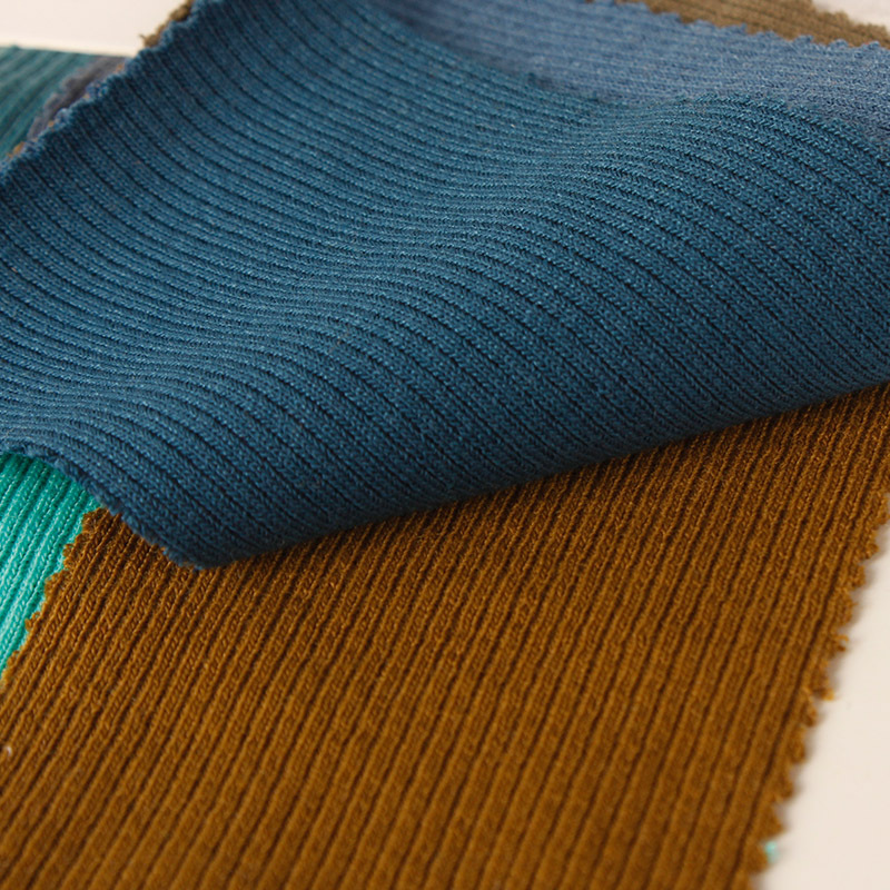 现货260g法国细罗纹针织布 2x2人棉氨纶罗纹布t恤卫衣休闲服面料