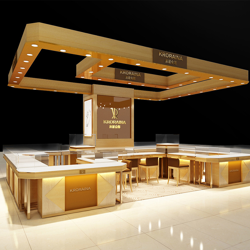 广州厂家定制创意珠宝柜高档奢华前柜柜台中岛柜精品柜体验台