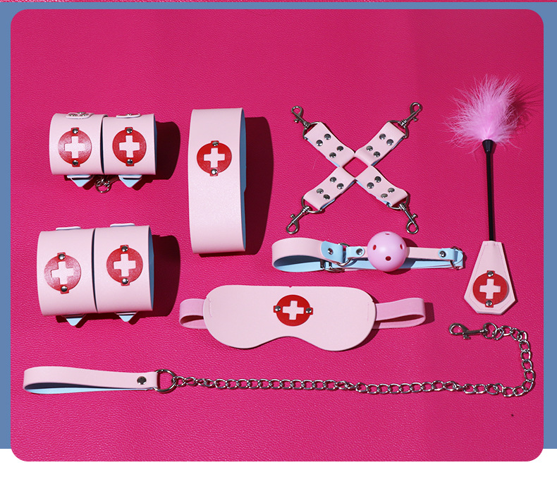 久爱成人用品sm护士服套装捆绑约束情趣用品皮革牵引脖套眼罩调教