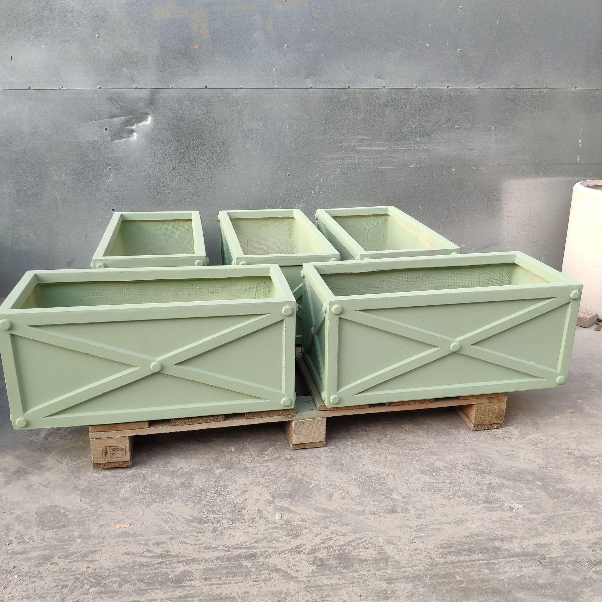 北欧装饰阳台玻璃纤维种植槽 创意仿古中国风镁水泥花盆 花箱容器