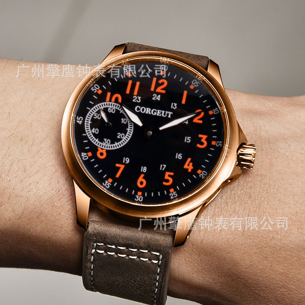 corgeut 卡古特手动上链机芯机械 男表 休闲运动男装表不锈钢铜壳