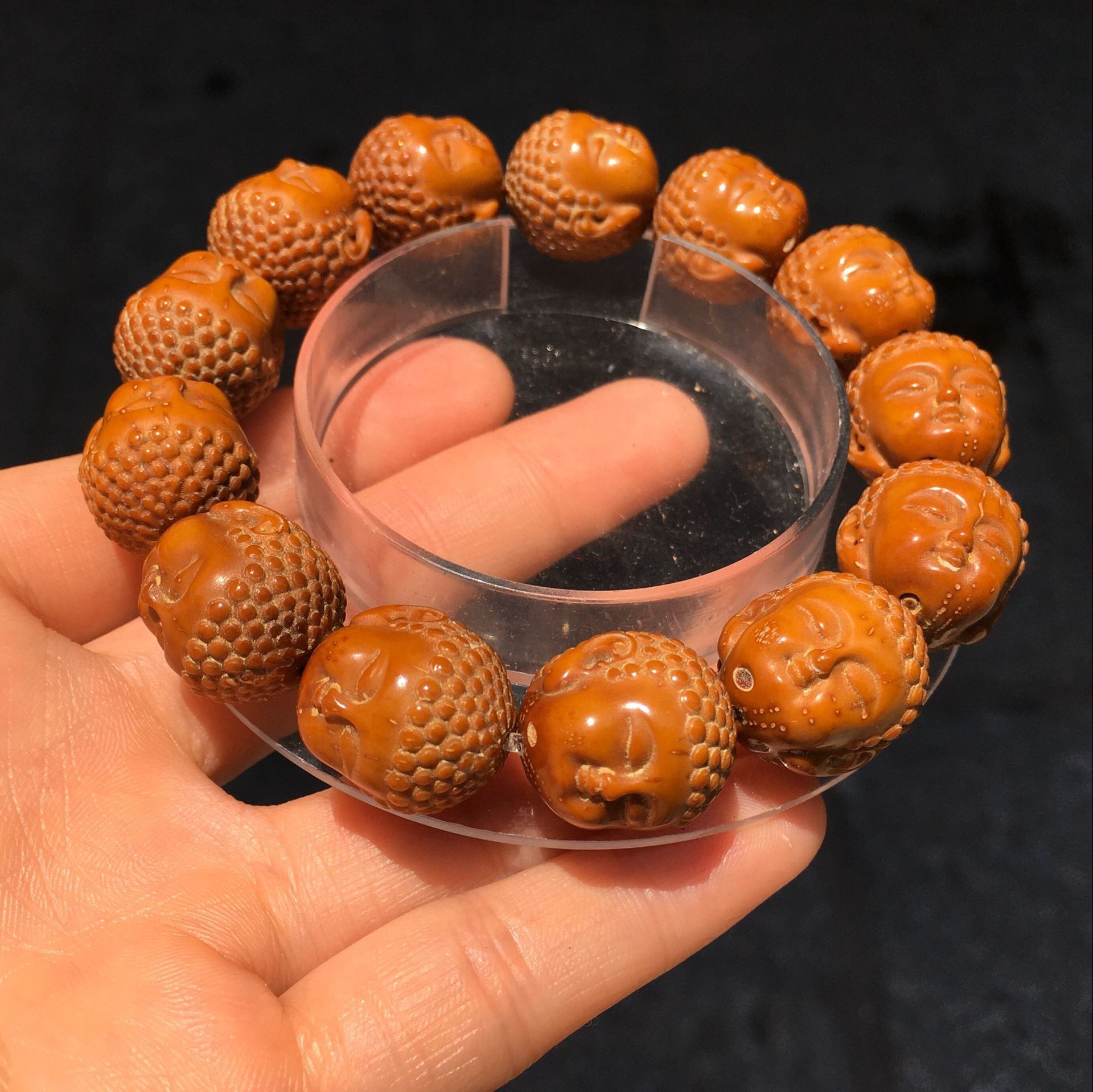 厂家供应紫金鼠宝宝佛手串 紫金鼠雕刻宝宝佛 招财鼠菩提手串