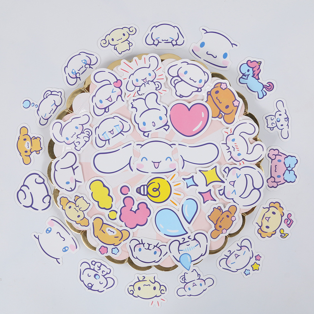 玉桂狗贴纸 卡通布丁狗手机壳手账素材 可爱大耳狗水杯手帐贴纸