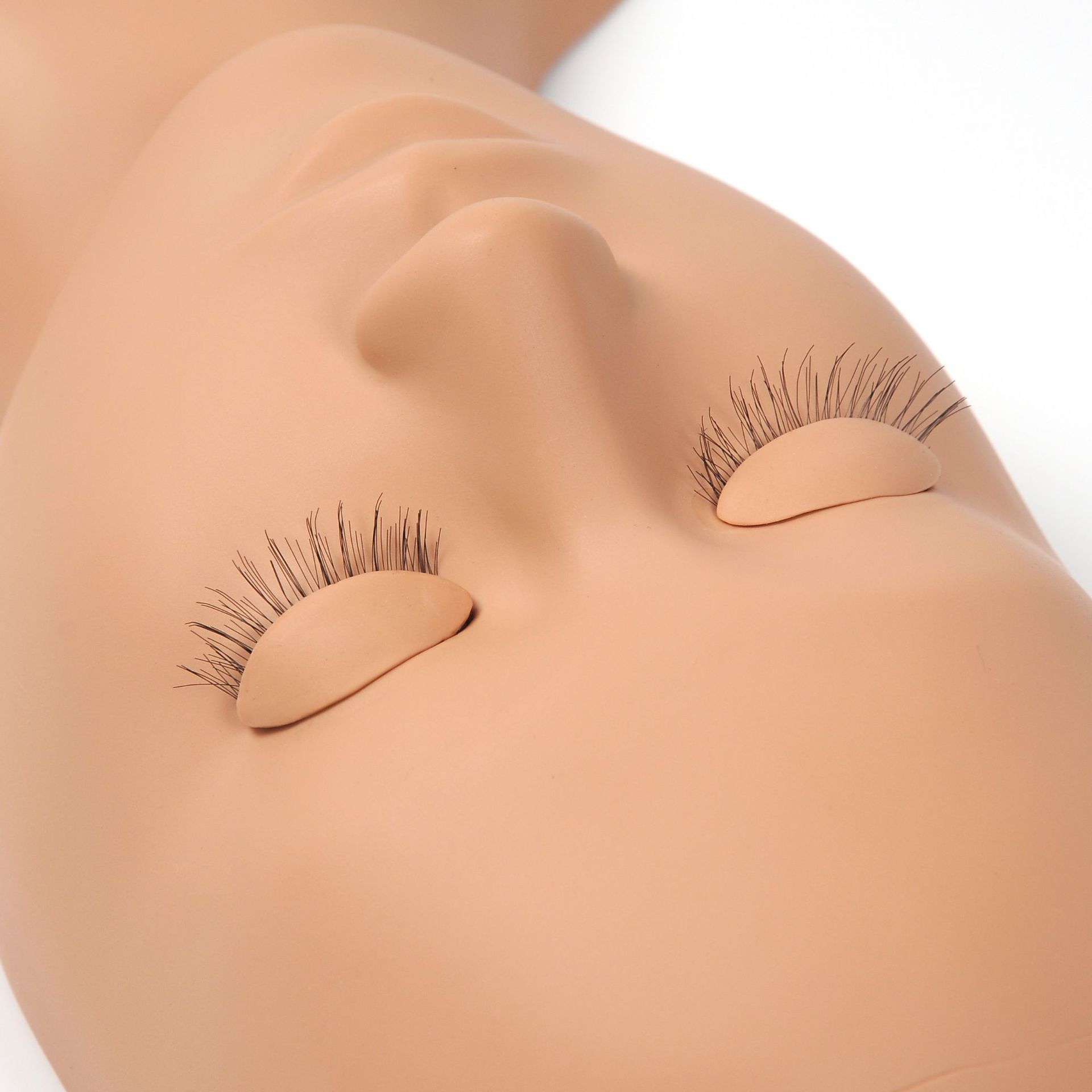 新款可拆卸美睫练习头模 嫁接睫毛练习人头 硅胶头模 有睫毛