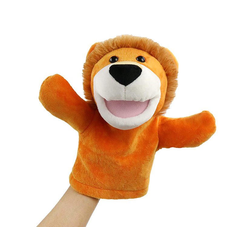 e407创意狮子儿童手偶手套毛绒玩具手动讲故事早教送人生日礼物