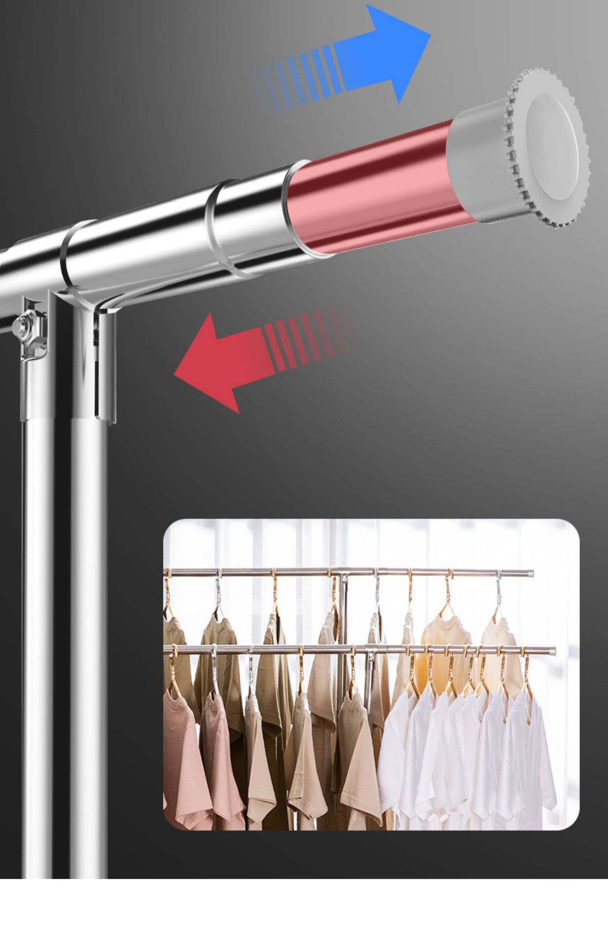 不锈钢晾衣架落地阳台单杆式晒衣架室内可伸缩移动挂衣架厂家直销