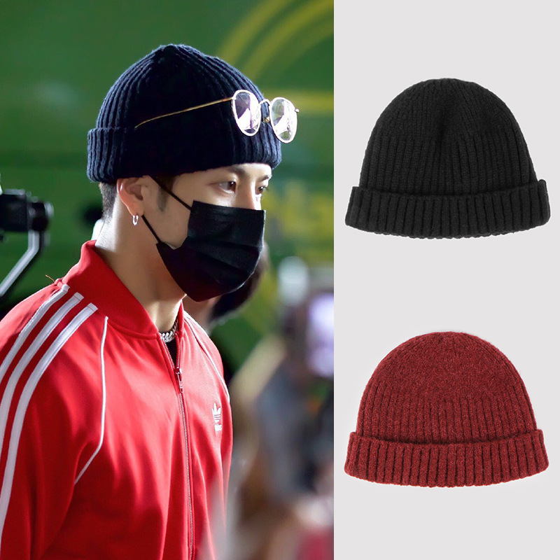 王嘉尔同款毛线帽针织帽瓜皮帽雅痞地主帽薄寸头冷帽女夏季薄款潮