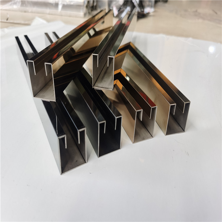 304不锈钢门框玻璃固定卡槽边框 淋浴房浴室玻璃包边凹型槽定做