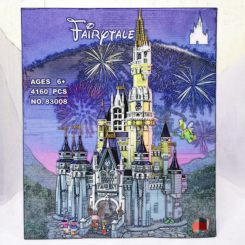 乐拼king83008迪士妮城堡乐园拼装小颗粒积木儿童益智玩具16008