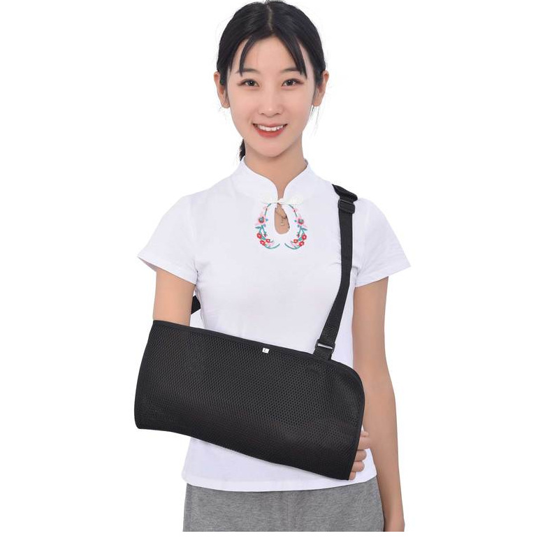 前臂吊带肩颈腕托带现货黑色透气医用肘关节手臂骨折可调前臂吊带