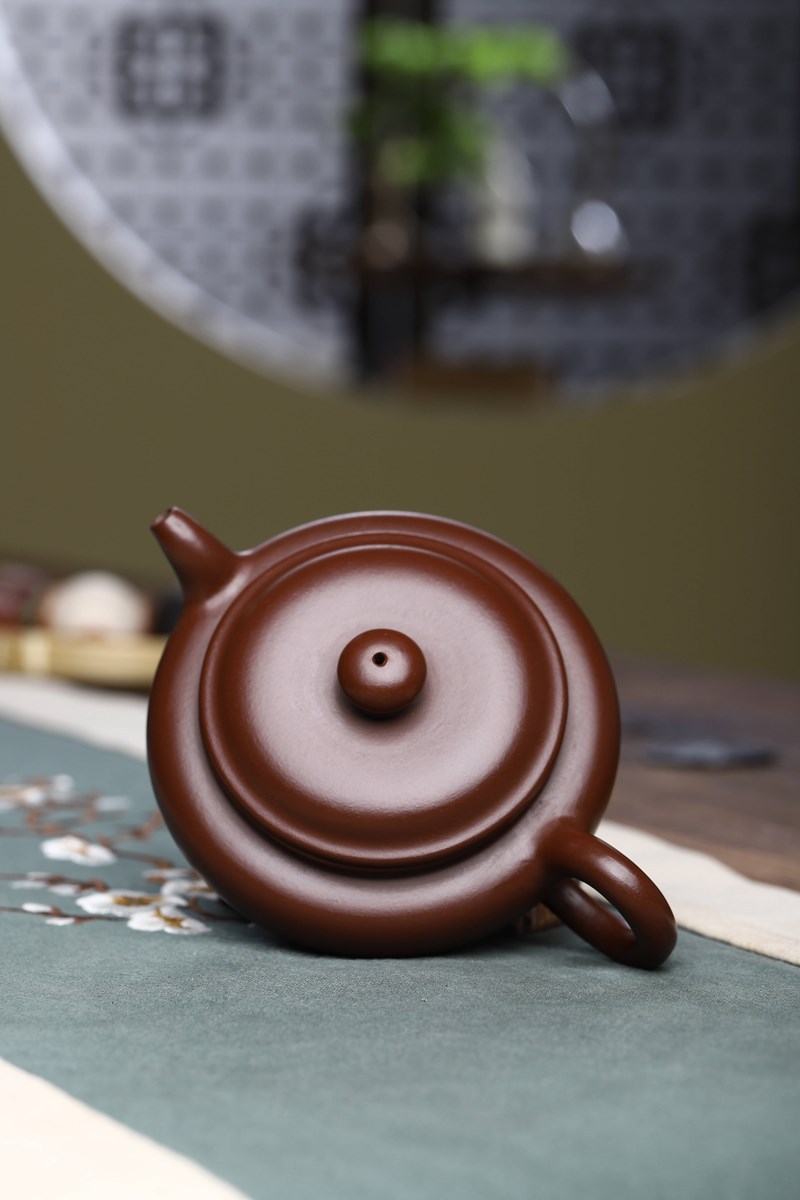 宜兴紫砂壶礼品定制批发加工原矿紫朱泥扁仿古壶功夫泡茶壶茶具