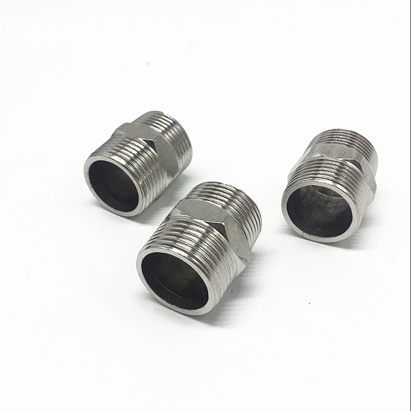 不锈钢对丝六角外丝内接外丝直接水管接头外牙直接4分6分1寸1寸半