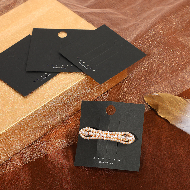 现货卡片吊牌印刷耳钉耳环黑卡纸小饰品纸卡现货定制烫金卡纸代发