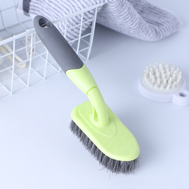 Rubber-Coated Long Handle Tile Floor Brush Bathtub Brush Bathroom Large Head Bristle Washing Toilet Tile Bathroom Cleaning Brush