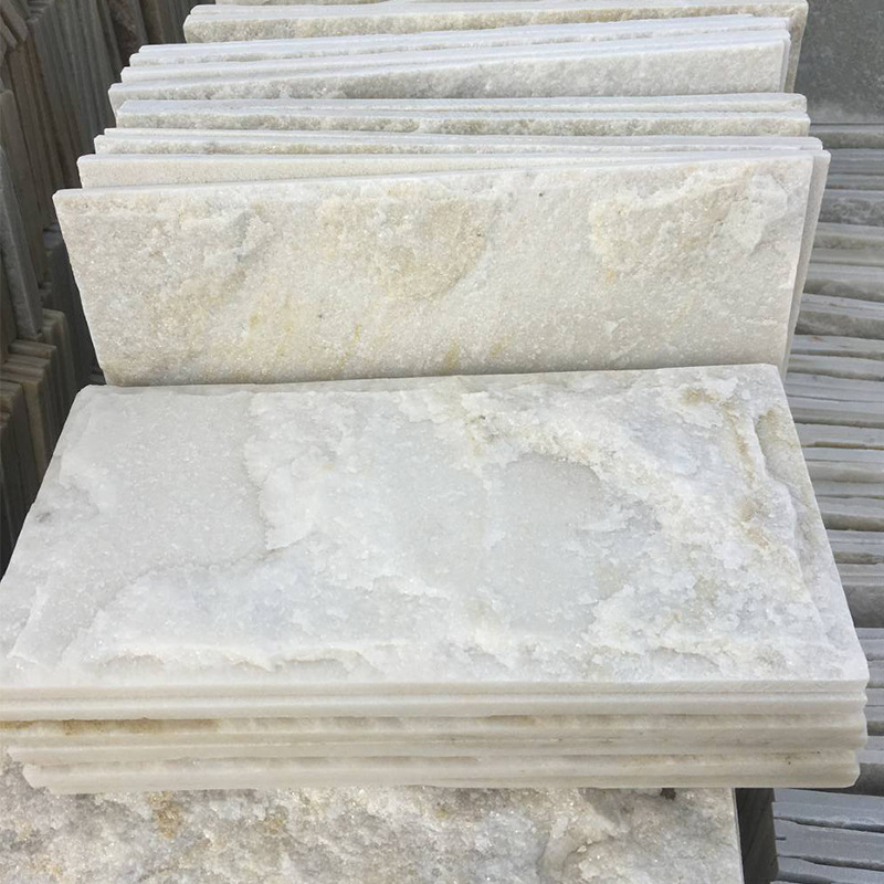 乳白色蘑菇石外墙白色文化石写字楼外墙贴砖凹凸墙蘑菇石贴墙石