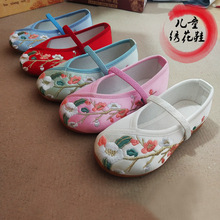 新款老北京女童绣花鞋小先生汉服民族风跳舞儿童传统布鞋厂家零售
