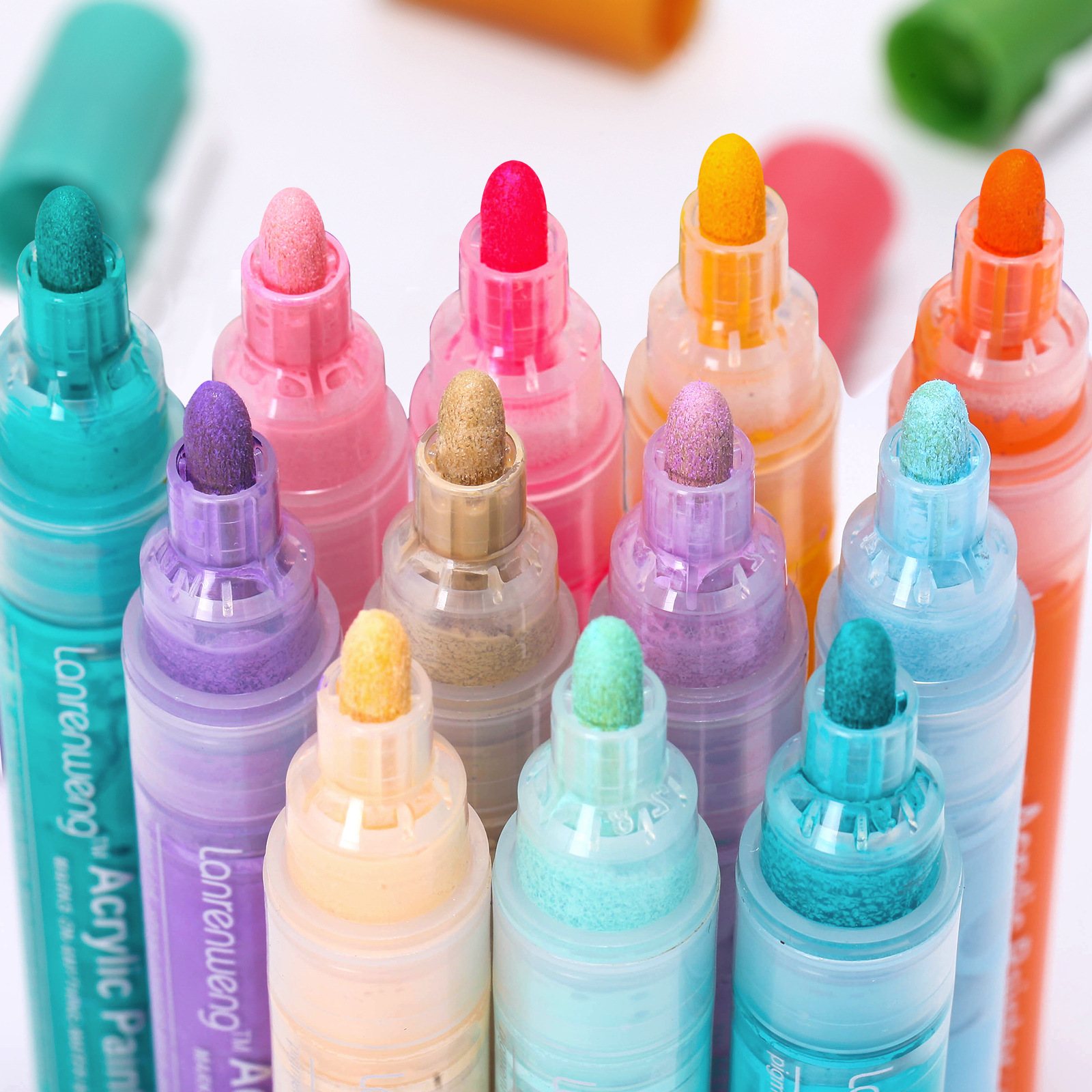 zscm丙烯马克笔液体粉笔48色/60色超大容量水性丙烯笔diy记号