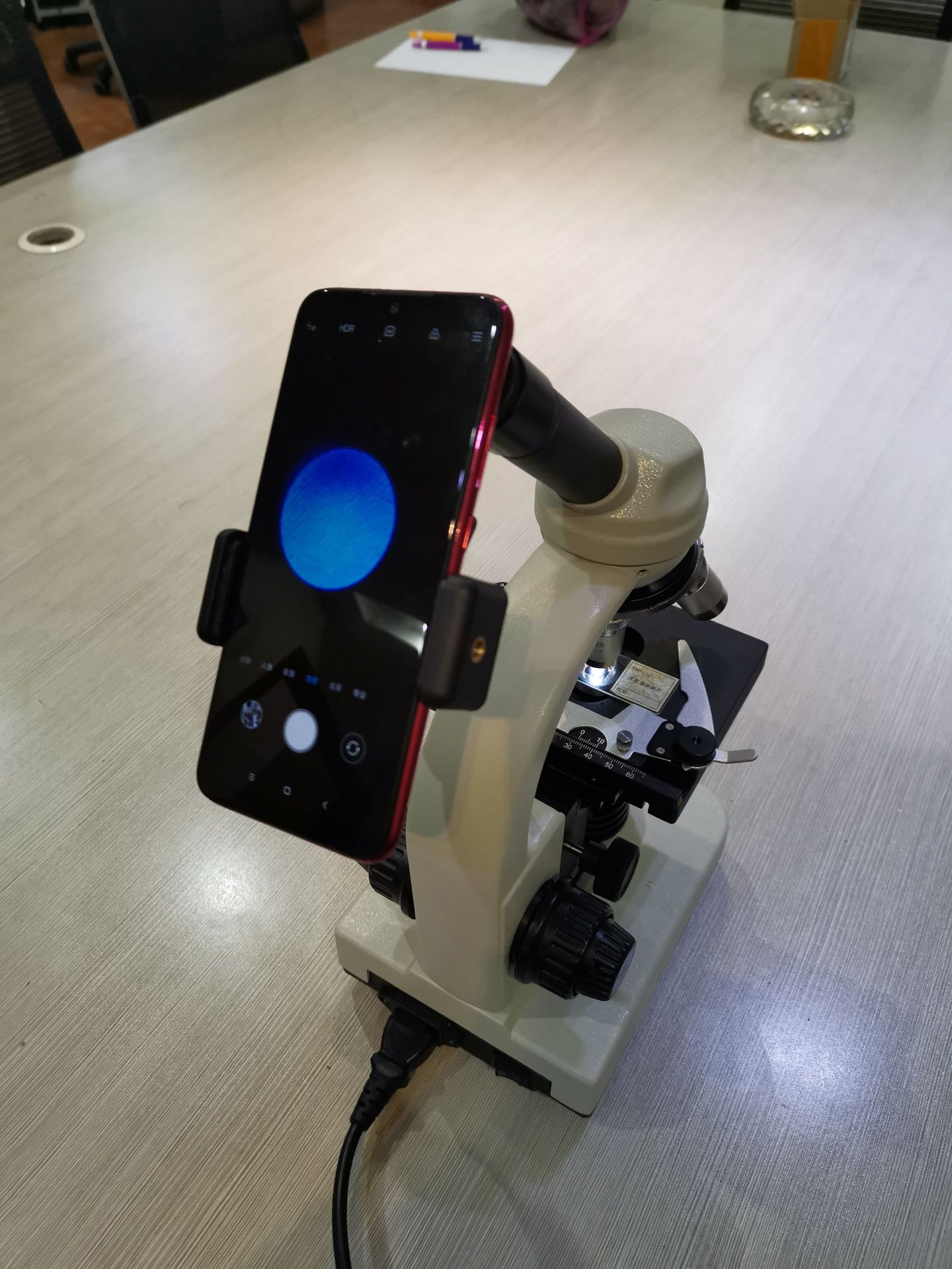 教学演示显微镜带手机支架,教学显微镜,视频显微镜