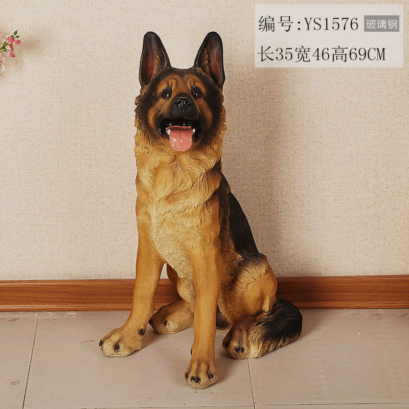 One Piece Dropshipping Creative Home Decoration Simulation Animal German Shepherd Decoration German Shepherd Dog GRP Sculpture Simulation Dog Decoration