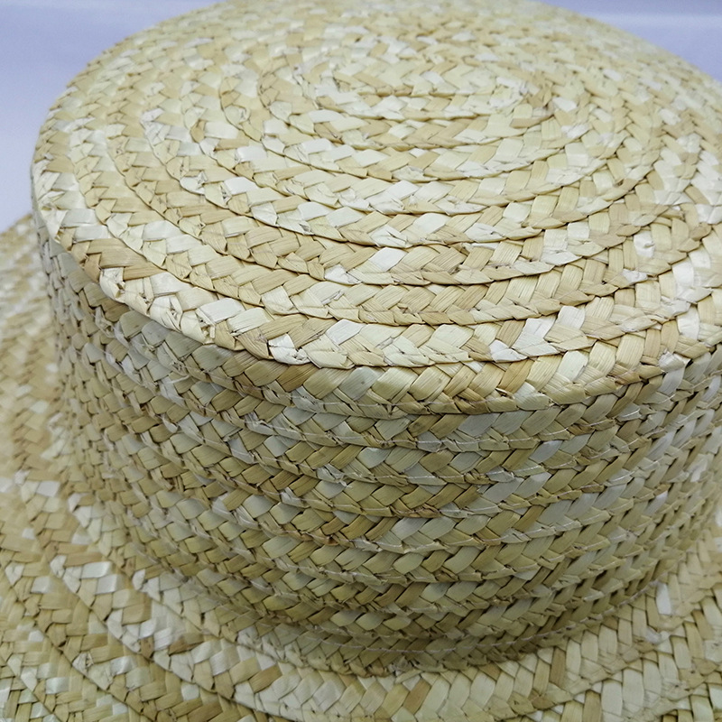 2021春夏时尚宽檐平顶麦秆草编帽子女欧美遮阳帽礼帽出游沙滩草帽