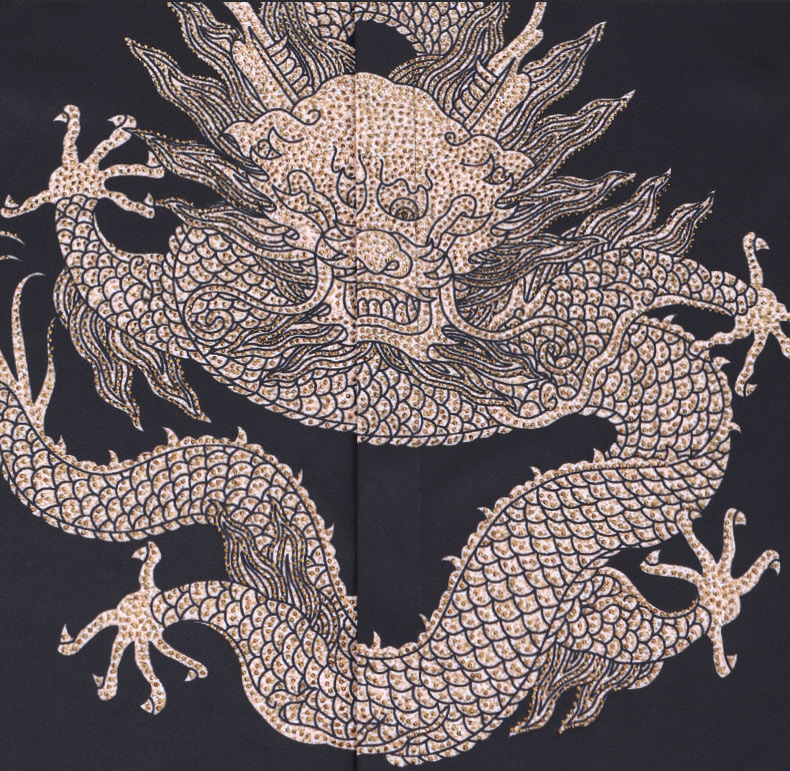 2020新款 吉梵贝伦 金钻龙 中国风钻石龙图修身潮男衬衫 一件代发