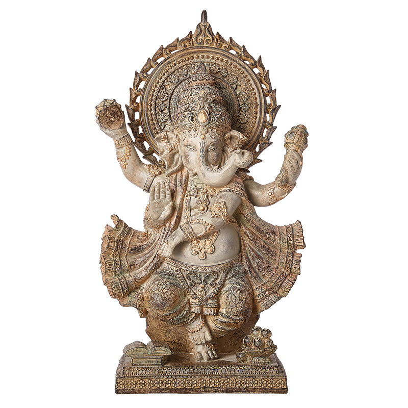 厂家直销一件代发中式复古泰国印度佛像象神迦尼萨树脂工艺品摆件