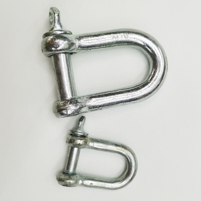 Spot Supply D-Type Shackle Galvanized Lifting Buckle Factory Rope Hoisting Connection Buckle D-Type Shackle