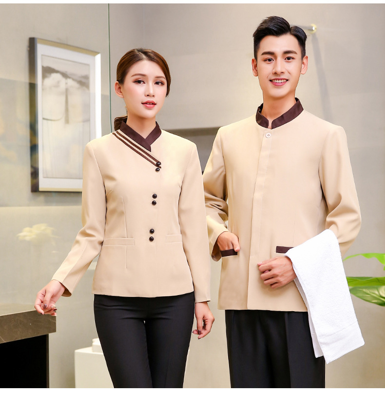 酒店工作服制服客房部宾馆客房服务员工服装男女保洁服秋冬装长袖