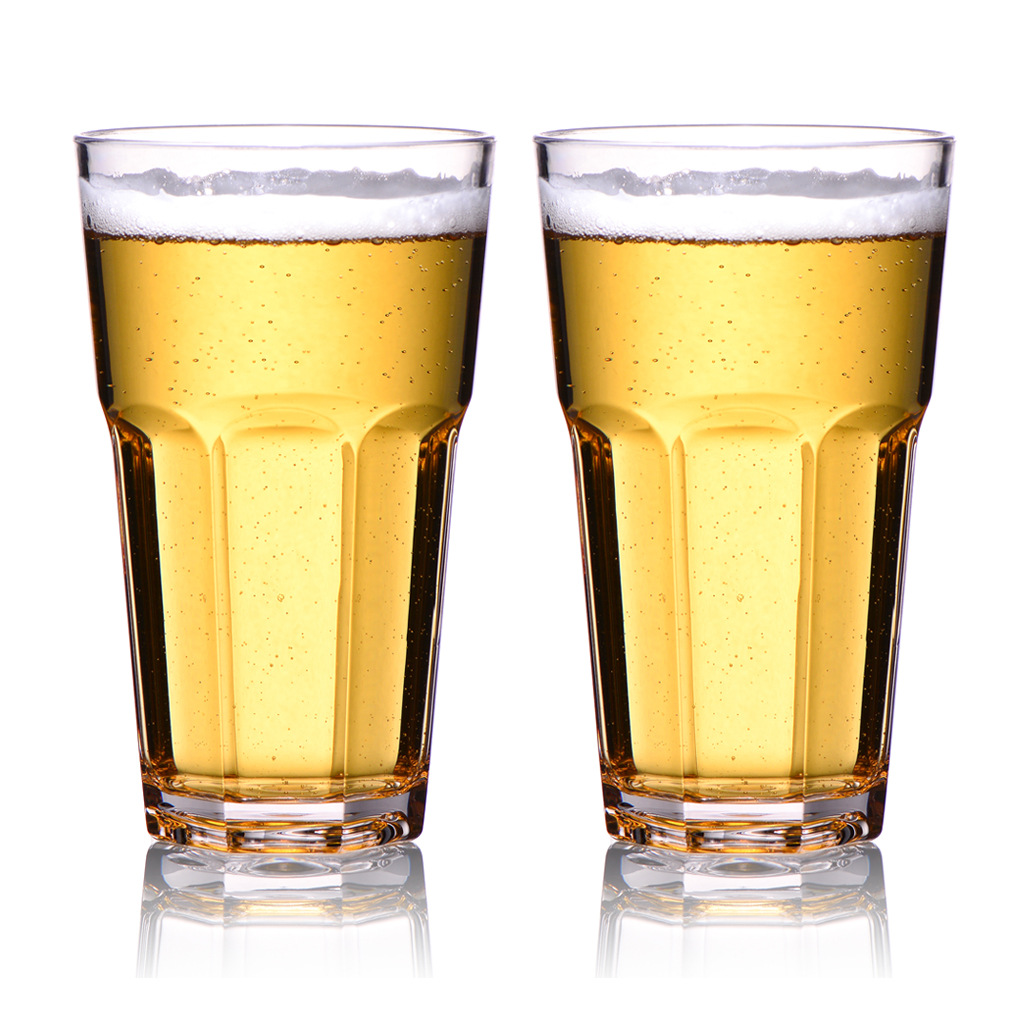 跨境热销透明啤酒杯 tritan塑料酒水杯威士忌杯酒吧 支持印制logo