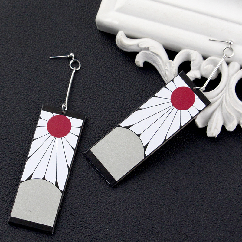 动漫周边首饰鬼灭之刃灶门炭治郎同款耳针钉彩色人物款耳环挂耳饰