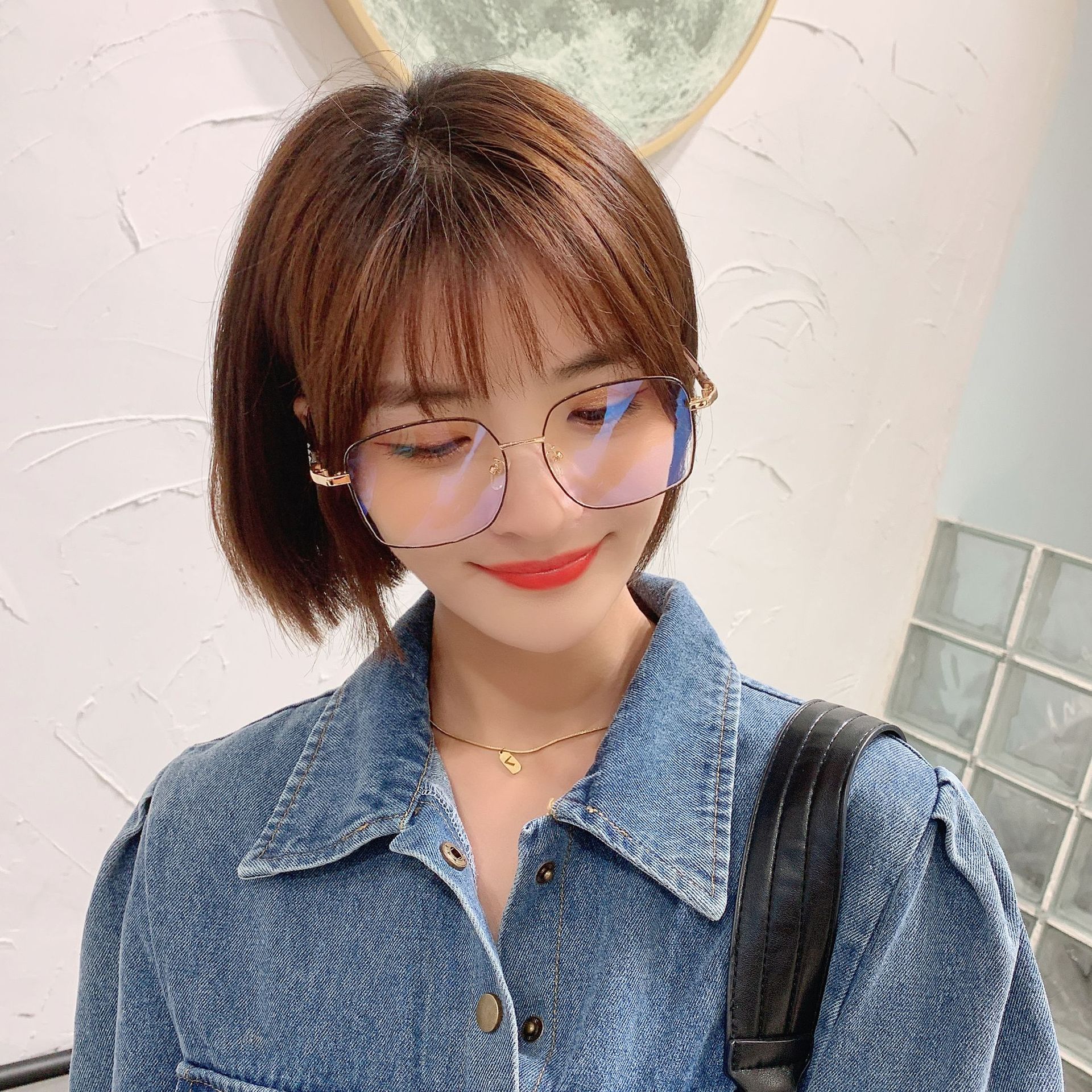 2021新款大框防蓝光眼镜框女 轻盈近视眼镜学生配镜 时尚素颜眼镜