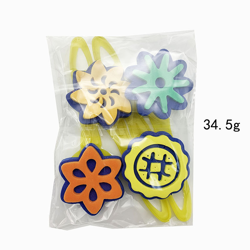 厂家直销儿童绘画海绵印章幼儿园早教美术4支套eva贴花印章海绵刷