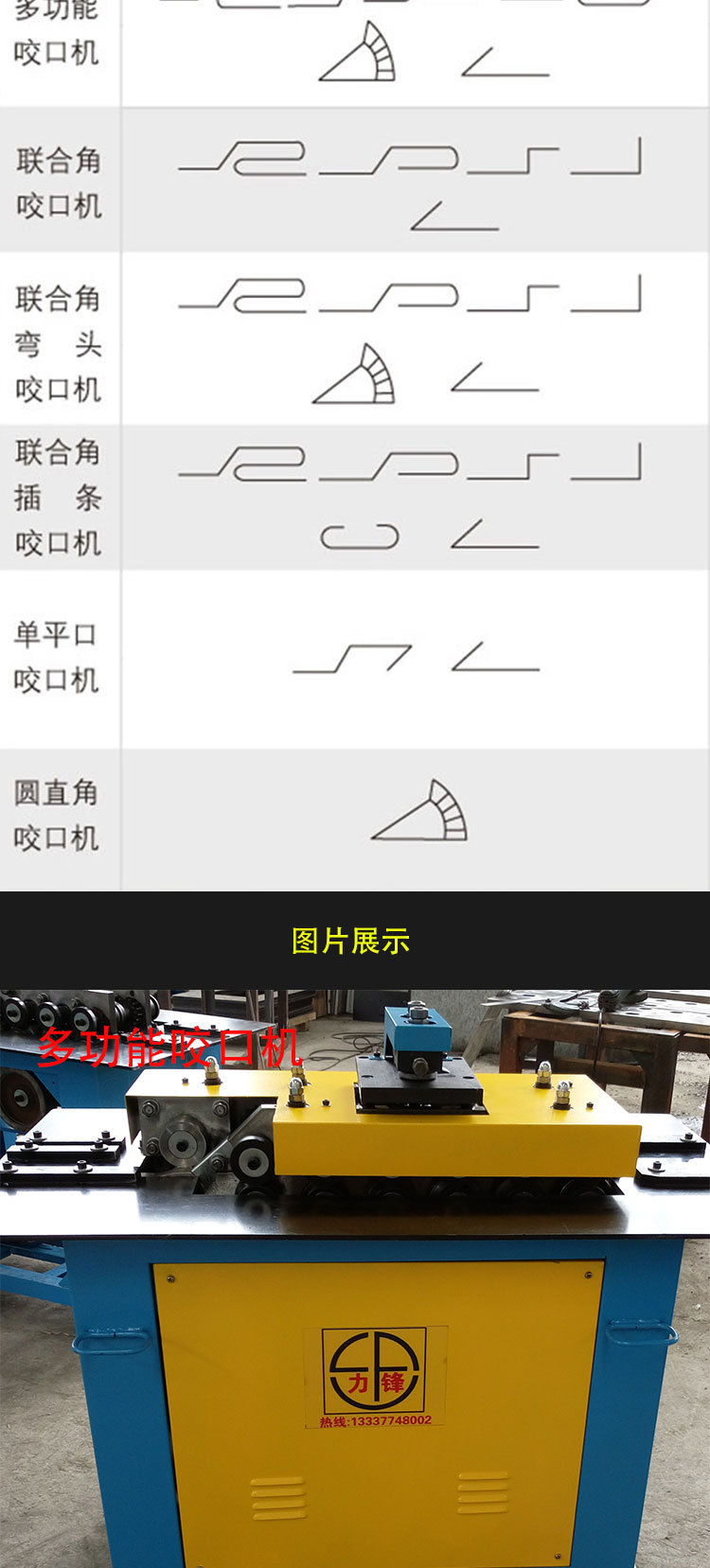 12型不锈钢多功能咬口机风管联合角七功能咬边机15型白铁皮辘骨机