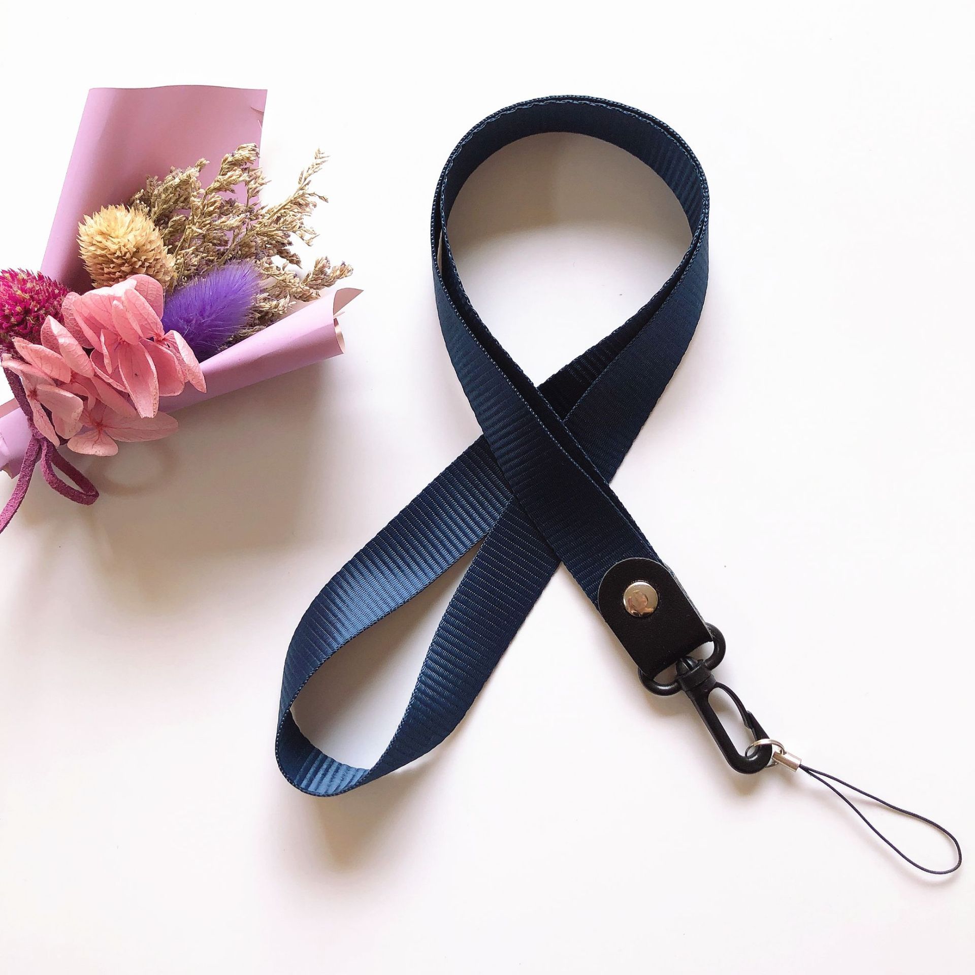 跨境货源手机挂绳挂脖织带展会工作牌学生卡钥匙扣挂带宽版纯色款