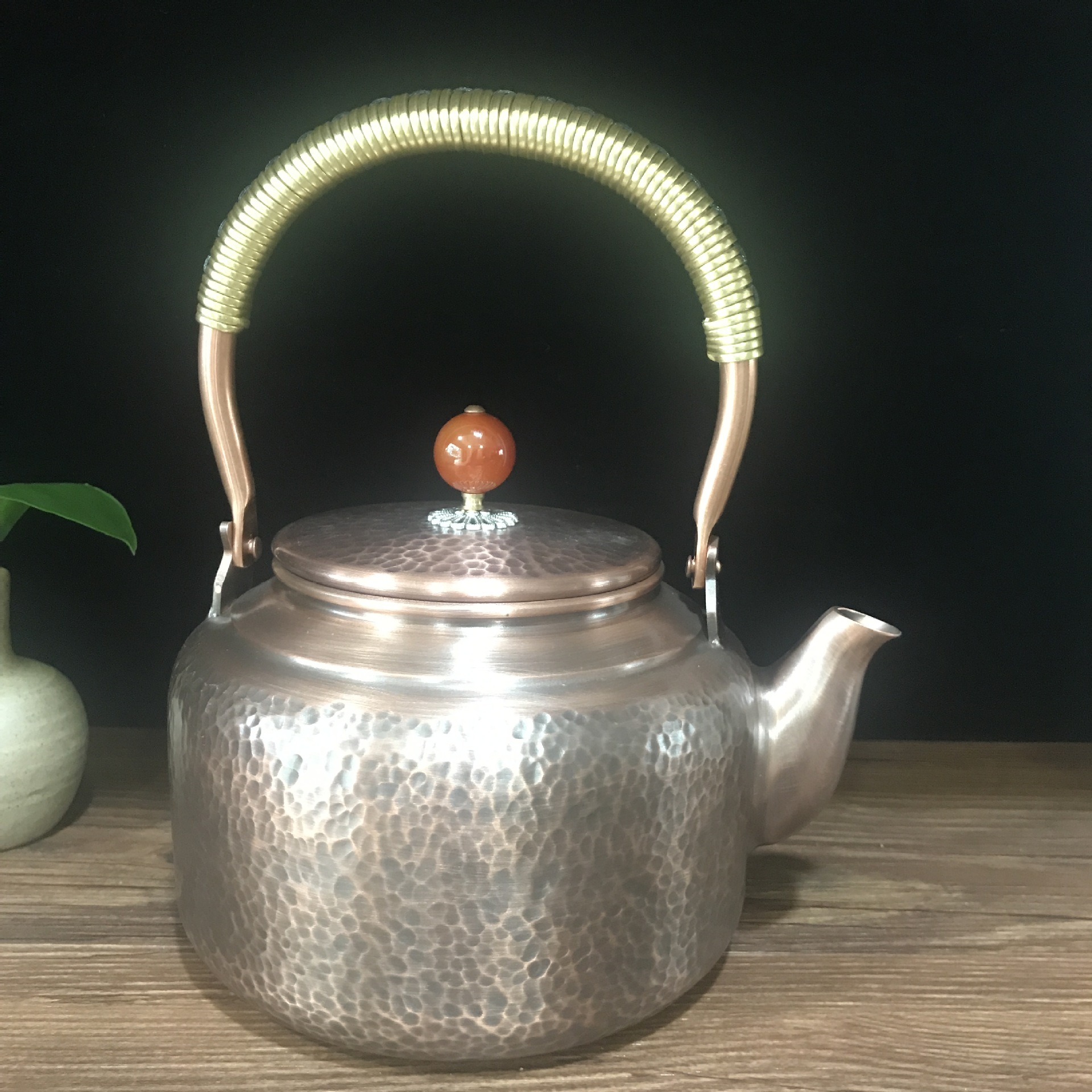 厂家直销手工捶文无涂层紫铜壶烧水煮茶壶铜水壶纯手工紫铜老铜壶