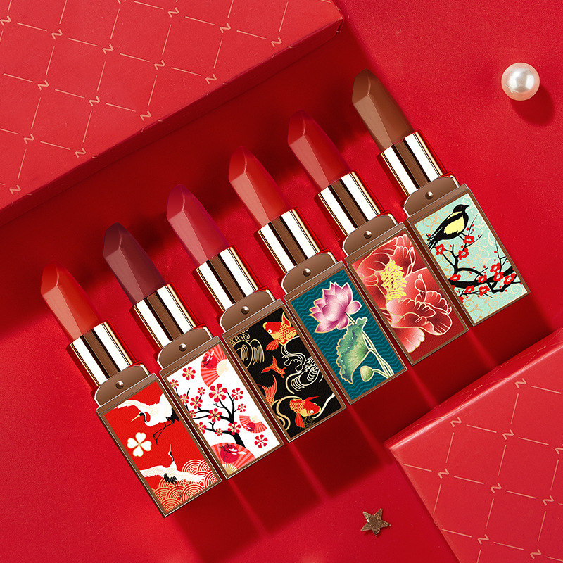 中国风口红东方风韵古风长相思仙鹤保湿防水不易脱色哑光厂家直销