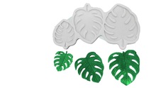 新款热带树叶模具龟背竹马蹄莲叶蕨类和竹子翻糖蛋糕模具巧克力模