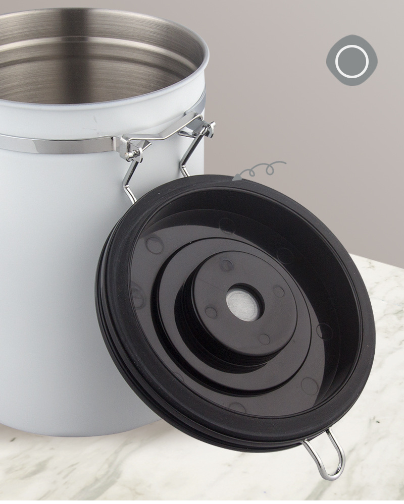 304不锈钢排气阀密封罐 咖啡豆罐子 不锈钢密封罐 卡扣储物茶叶罐