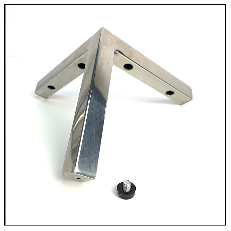 不锈钢调节腿方管支架地脚电视柜脚斗柜脚橱柜金属腿五金家具脚垫