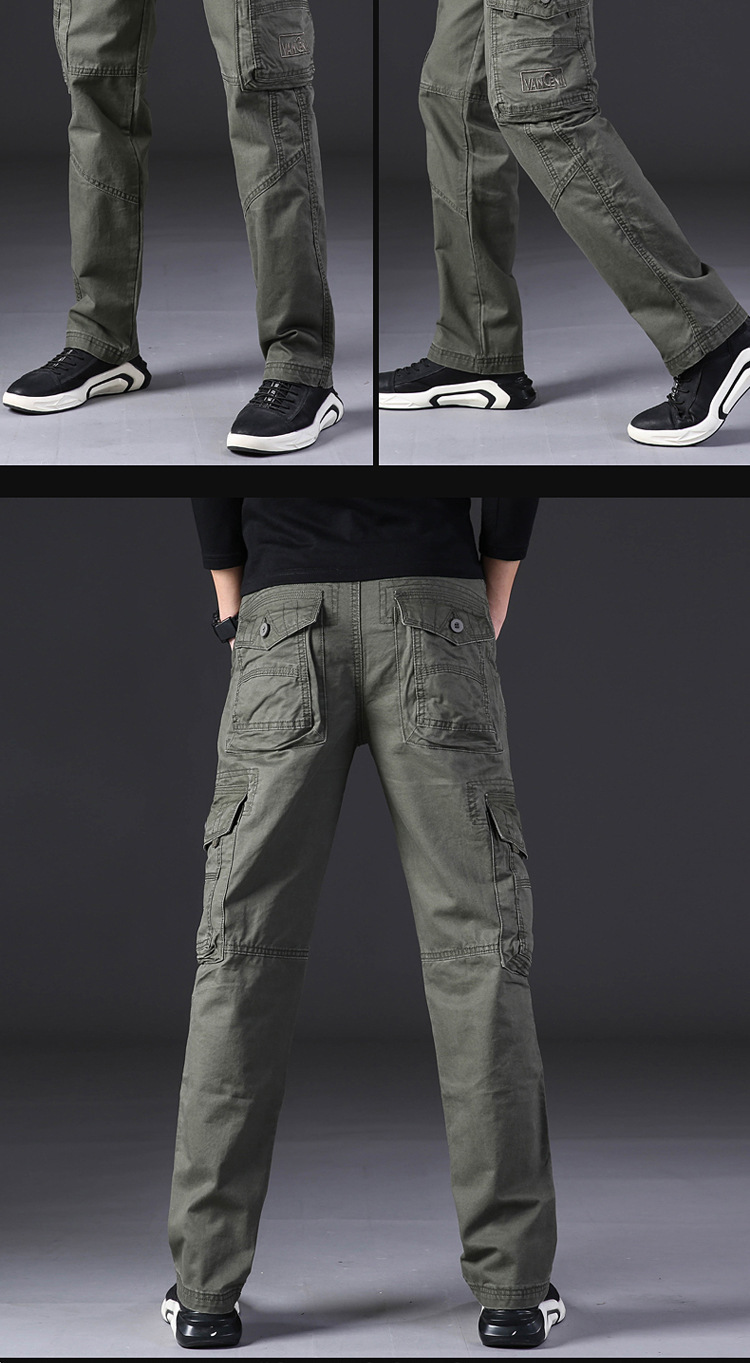 2020秋冬新款多口袋工装裤男士户外棉休闲裤直筒大码宽松裤子长