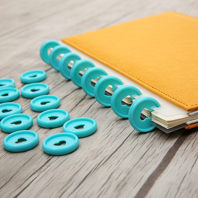 23mm盘扣桃心活页扣爱心塑料蘑菇孔装订圈手账本配件