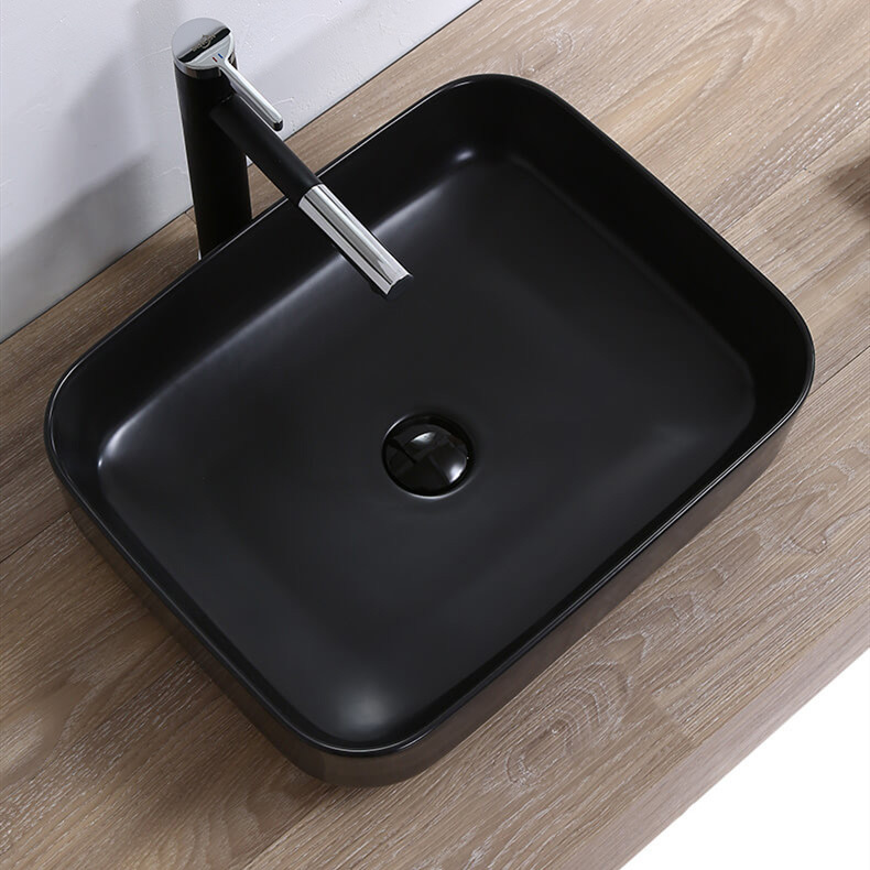 简约黑色哑光台上盆方形卫生间酒店时尚洗手盆艺术盆家用洗脸面盆