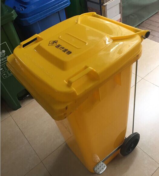加厚黄色医疗垃圾桶100l医院诊所废物桶户外环卫特大医院